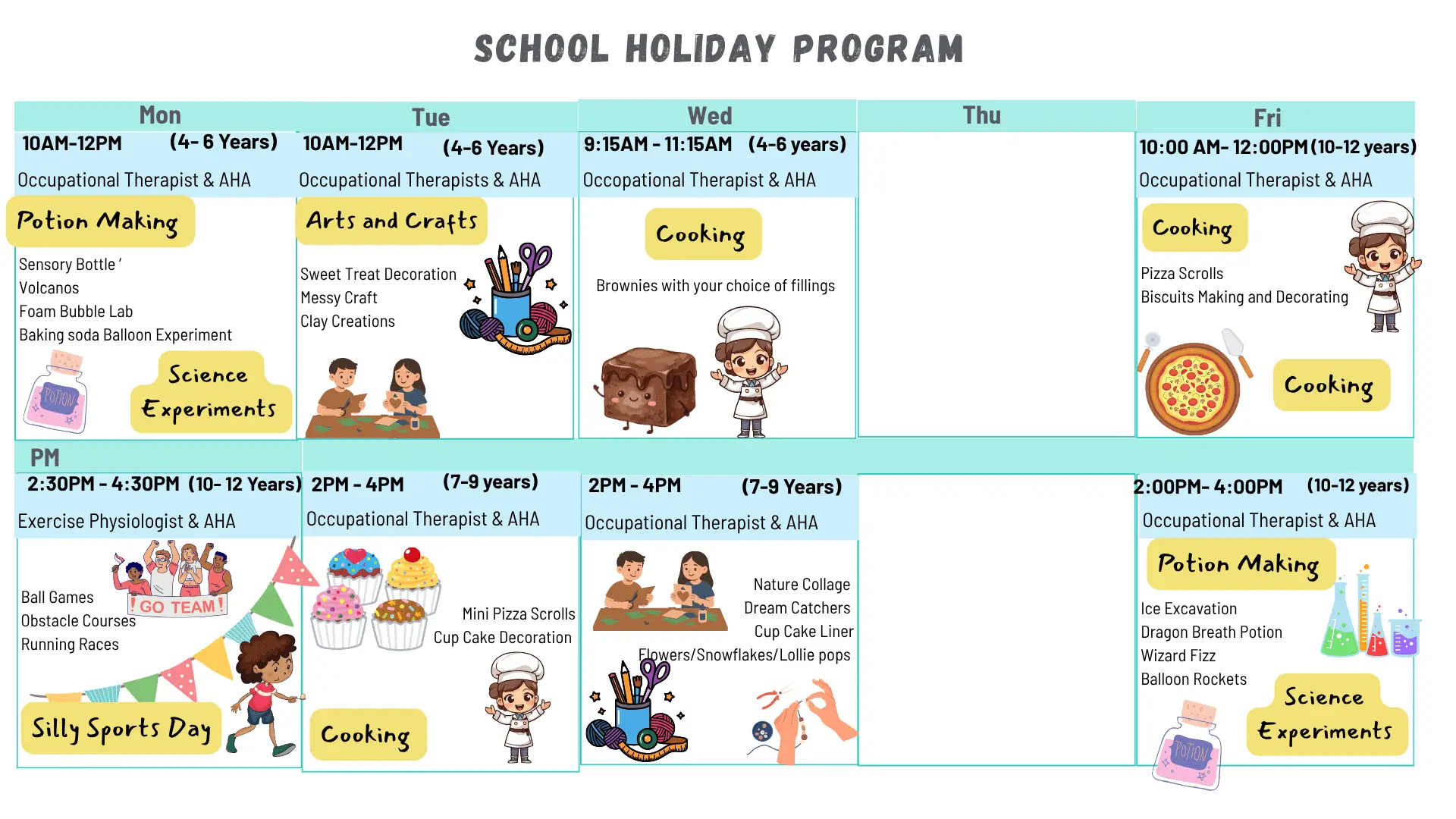 School Holiday Programe Schedule